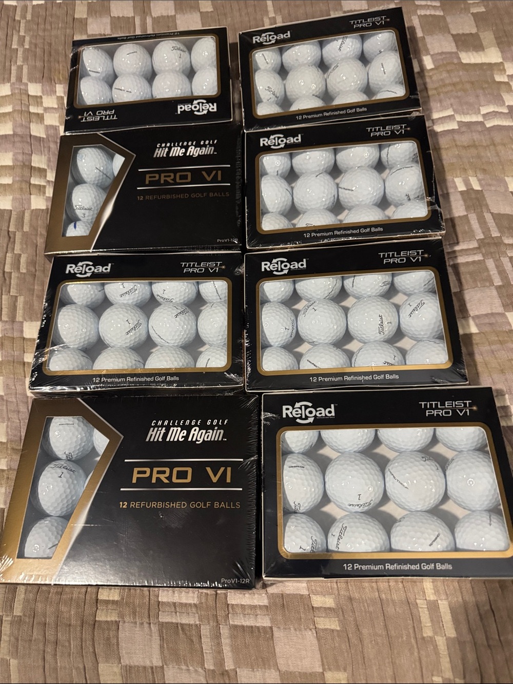 Titleist White Pro V1 Refurbished Golf Ball 12-Pack (Boxed) 96 balls 8 boxes